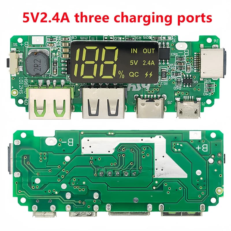لوحة شحن 18650 ثنائي USB 5V 2.4A وحدة بنك طاقة محمول 186 50 لوحة شحن بطارية ليثيوم حماية الدائرة - 3