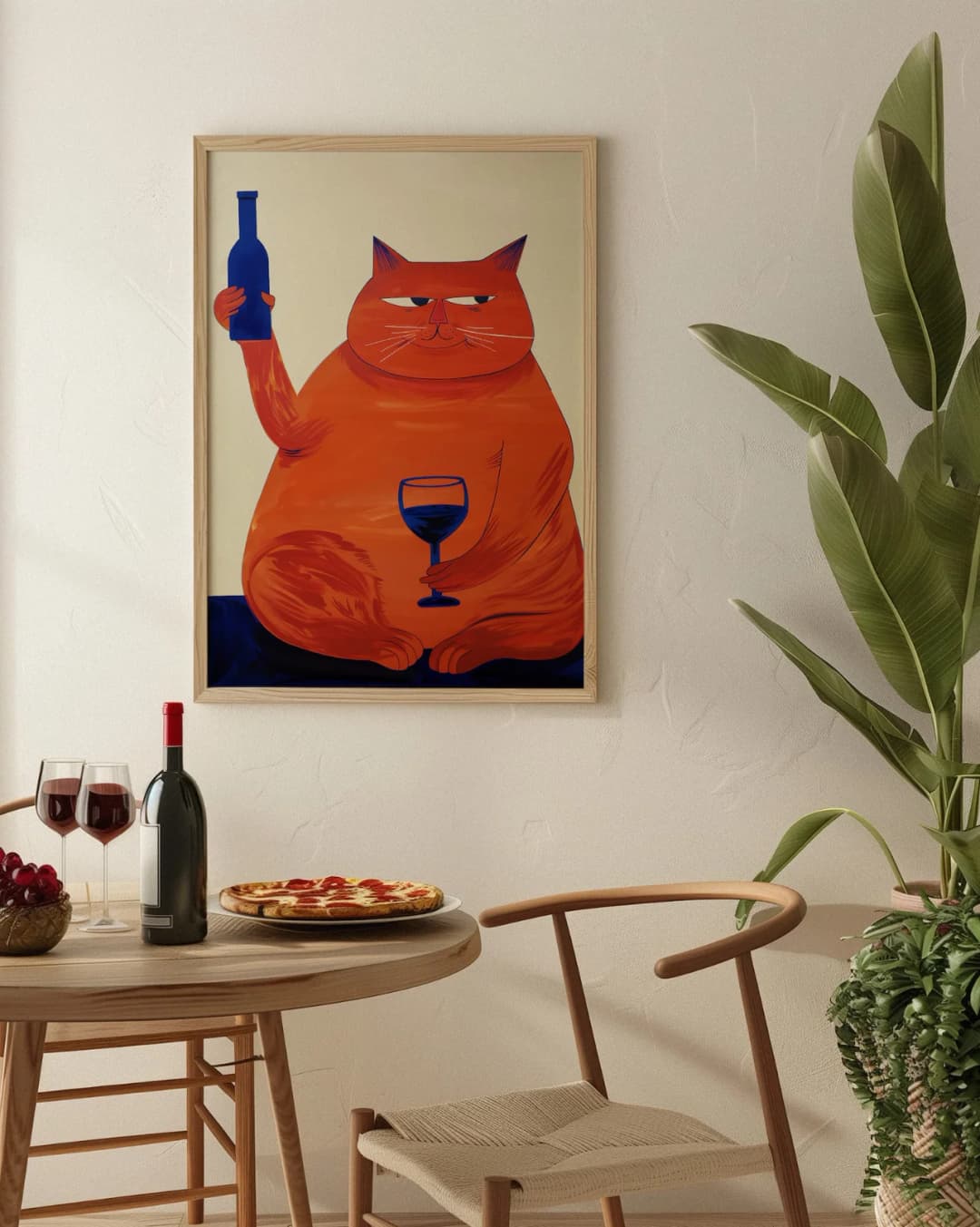 Bar Cart Decor, Cat Poster, Wine Print, Retro Kitchen Decor, Mid Century Modern Decor, Trendy Wall Art, Cheers Print, Dining Roo - 2