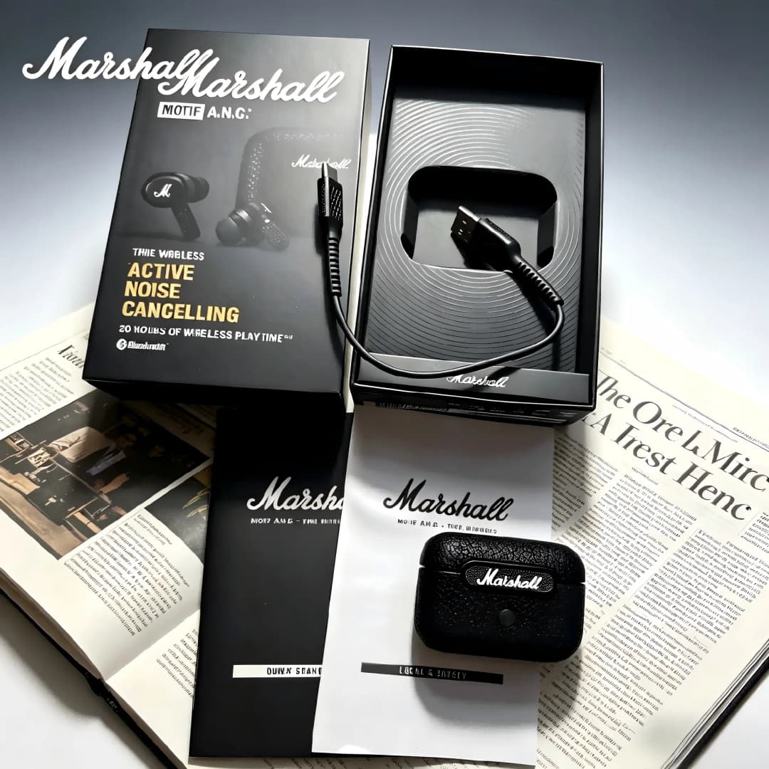 Marshall MOTIF ANC Wireless Earphone  Noise  Bluetooth  MIC Reduction Headset True Wireless In Ear Sports Music Earphone MIC