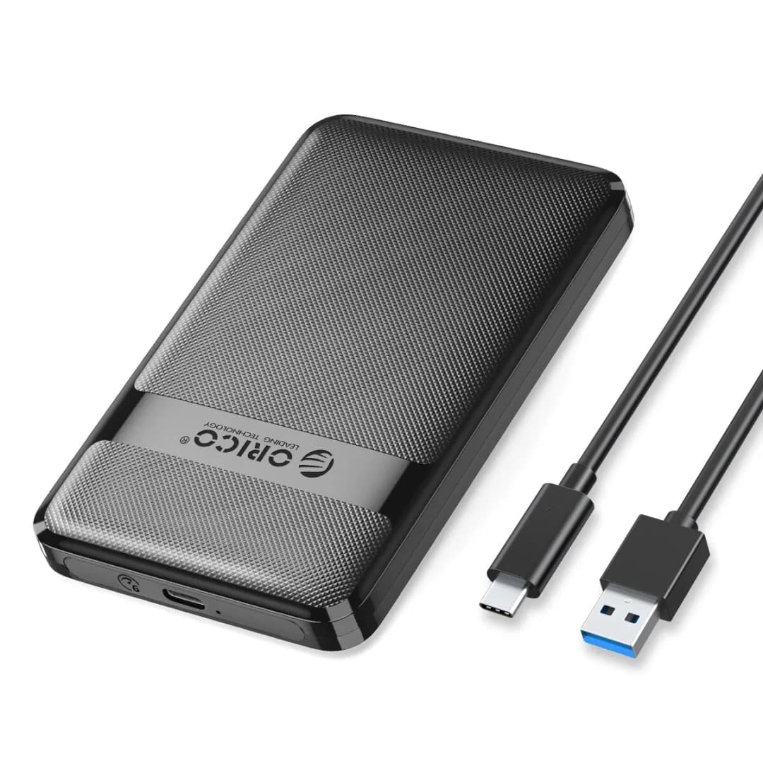 ORICO HDD Case 2.5 Inch SATA to USB3.0/Type-C HDD Enclosure 6Gbps Max USB-C External SATA HDD Enclosure Support Auto-Sleep - 6
