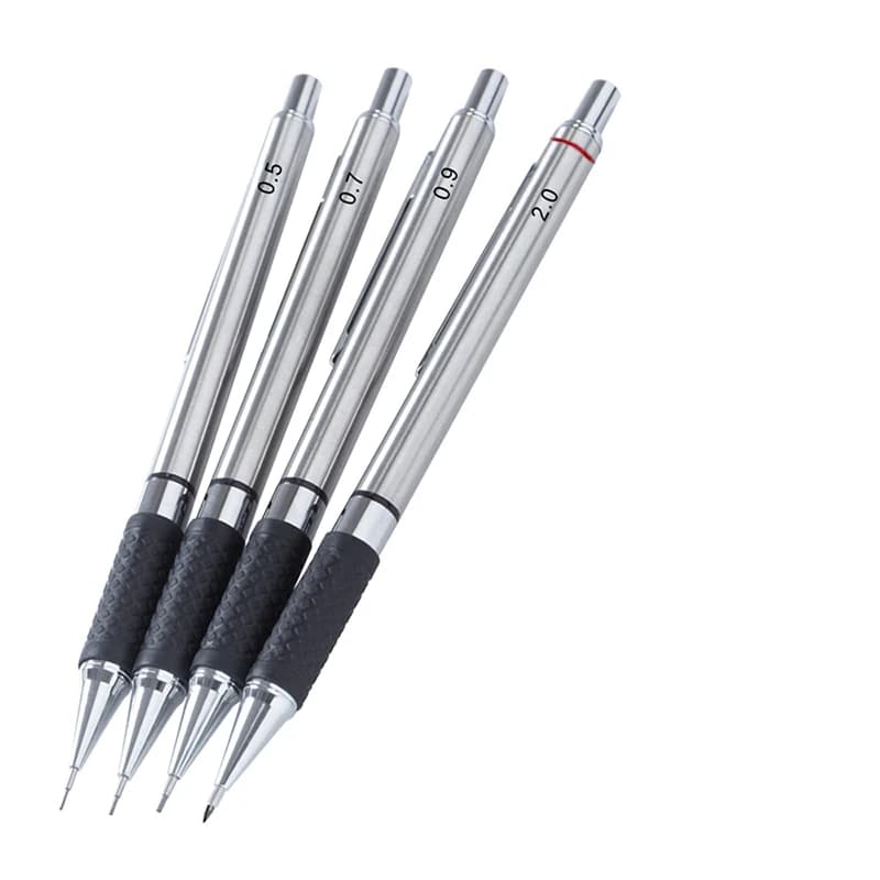 Metal Mechanical Pencil set with pencil grip Leads Art Drawing Student Office Supplies 0.5/0.7/0.9/2.0mm Automatic Pencil - 5