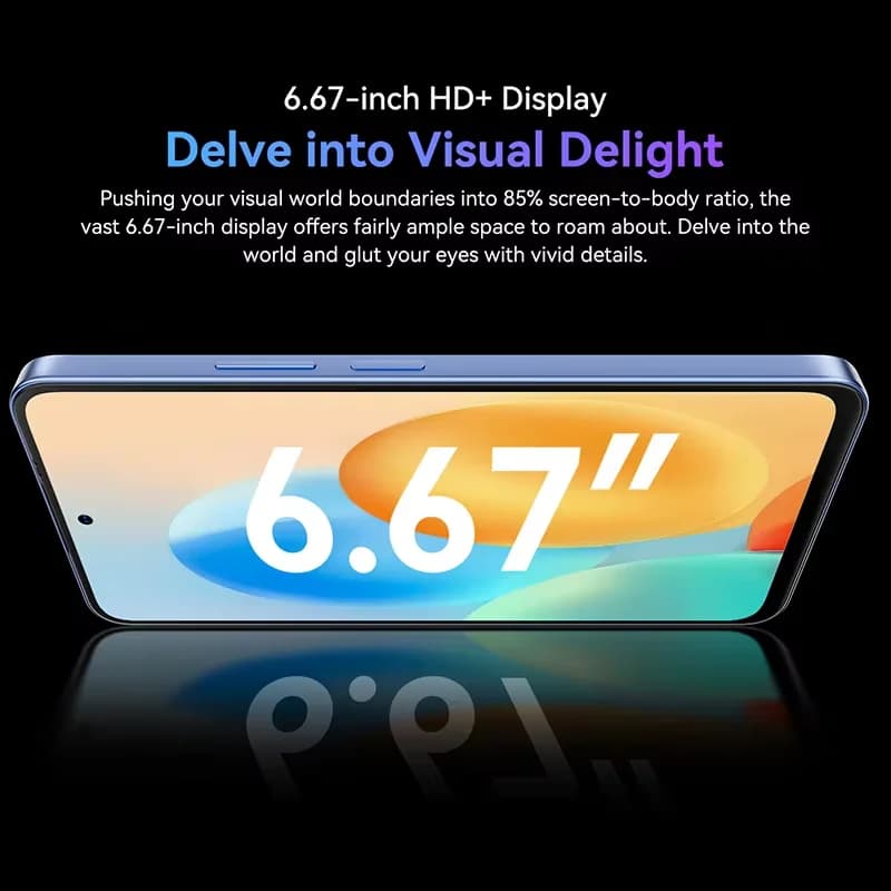 هاتف Blackview OSCAL TIGER 12 ذكي بشاشة 6.78 بوصة FHD+ IPS بدقة 2.4K ومعدل تحديث 120Hz ومعالج Helio G99 وذاكرة 12 جيجابايت و256 جيجابايت وكاميرا 64 ميجابكسل وبطارية 5000mAh وNFC - 6