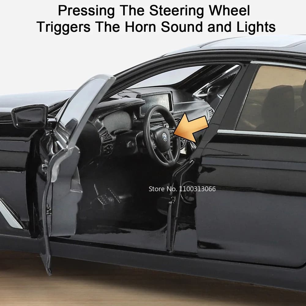 1:24 5 Series 530Li M4 Model Toys Cars Alloy Diecast Wheel Pull Back Miniature Car Doors Opened Vehicle Perfect Gifts for Kids - 4