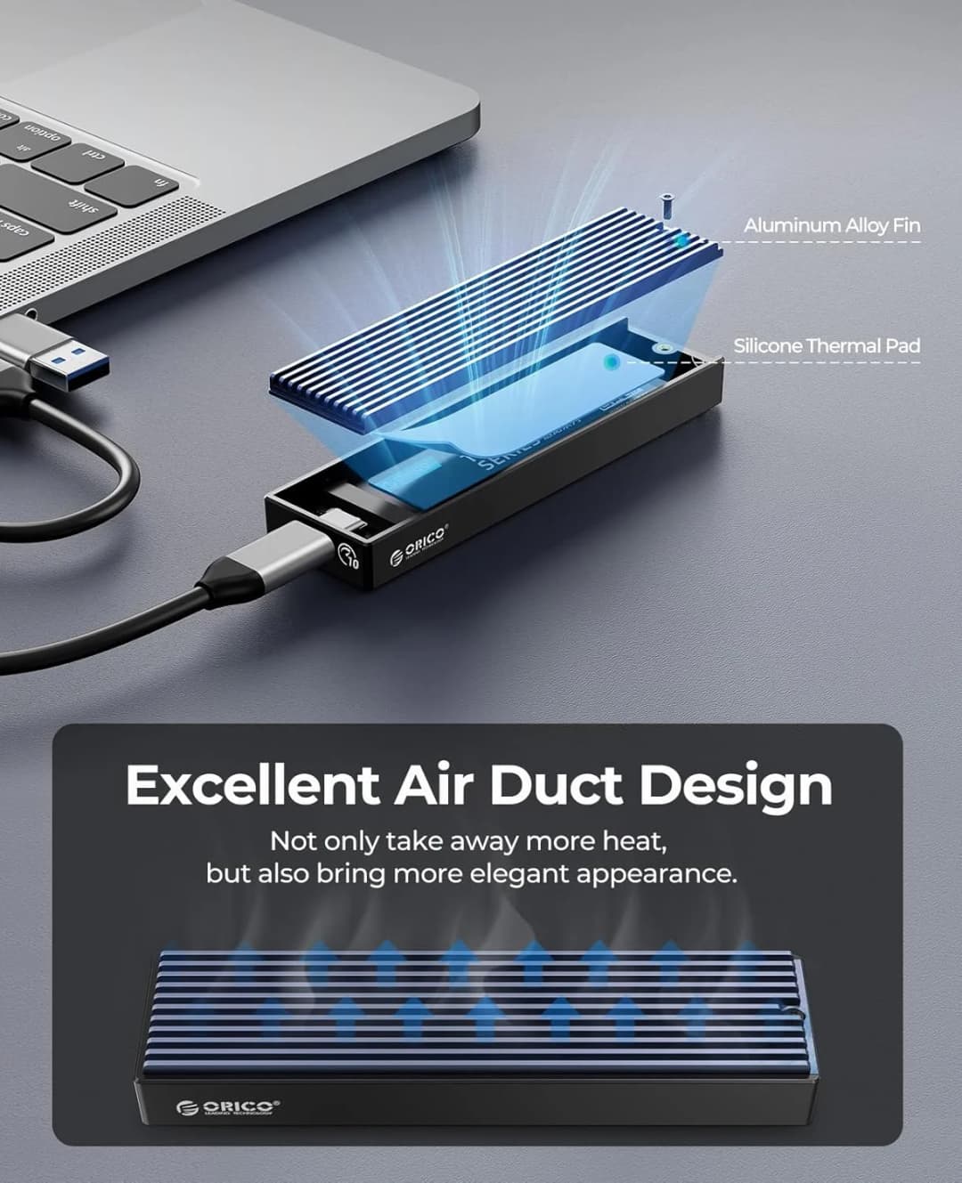 علبة ORICO M2 SSD NVMe USB Type C Gen2 10Gbps علبة PCIe SSD M2 SATA NGFF 5Gbps M.2 NVME غلاف صندوق القرص M.2 علبة SSD - 3