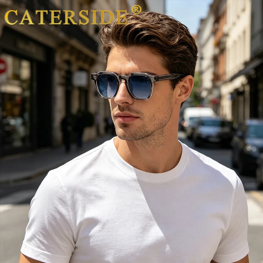 نظارات شمسية للرجال من CATERSIDE بإطار صغير مربع وتصميم شخصي، هدية للسفر والحفلات والأعمال والمهرجانات للنساء - 3