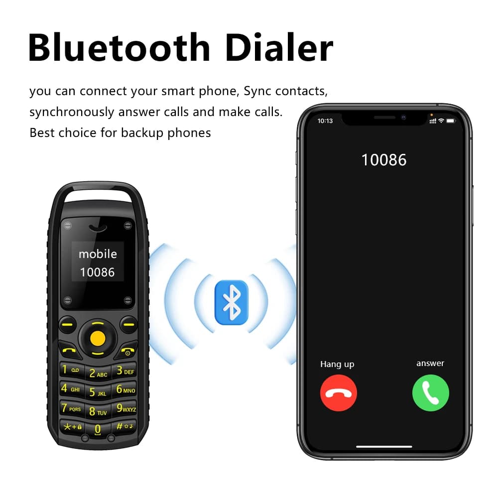 هاتف محمول صغير بزر SERVO B25 انتظار لبطاقتي SIM بلوتوث طلب محيط ارتداء قائمة سوداء أصغر هواتف احتياطية للرياضات - 6