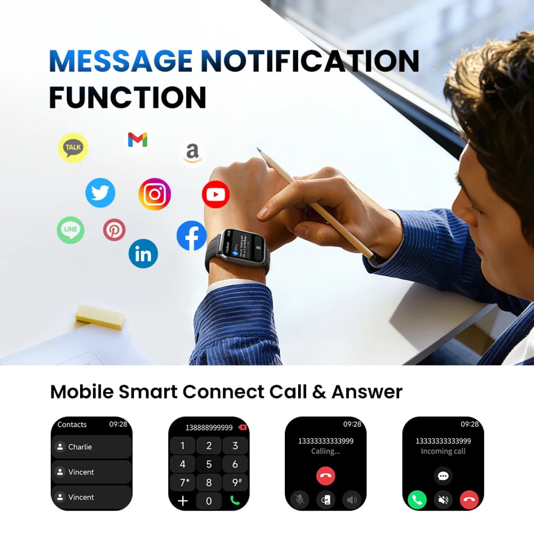 HAYLOU Watch 3 Voice Calling Smartwatch 1.85'' AMOLED Screen 24h Health Monitoring 150+ Sports Modes Smart Watch 1ATM Waterproof - 5