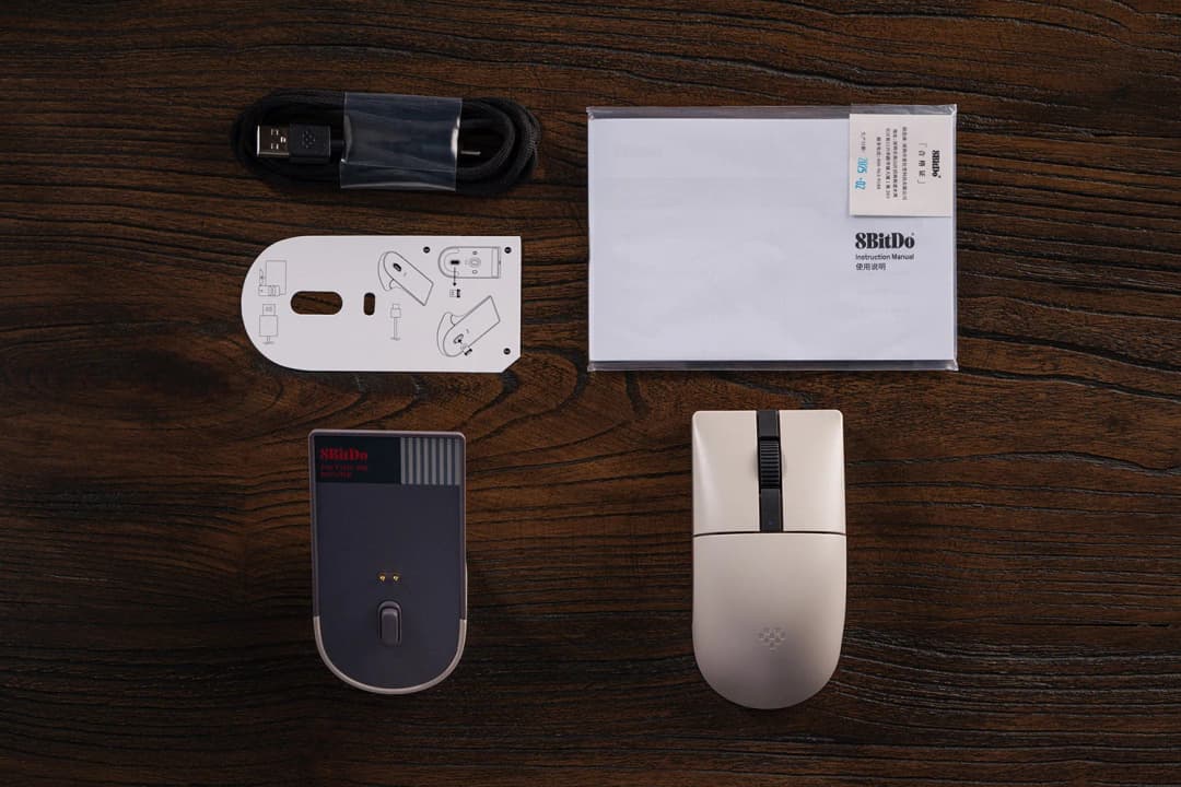 ماوس ريترو R8 من 8BitDo مع قاعدة شحن ماوس ألعاب لاسلكي بمعدل استطلاع 4K، أزرار قابلة للبرمجة، مفاتيح دقيقة - 6