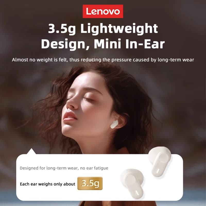 سماعات رأس لينوفو LP19 داخل الأذن HIFI ستيريو موسيقى TWS بلوتوث لاسلكية مكالمات HD مع ميكروفون جديدة - 2