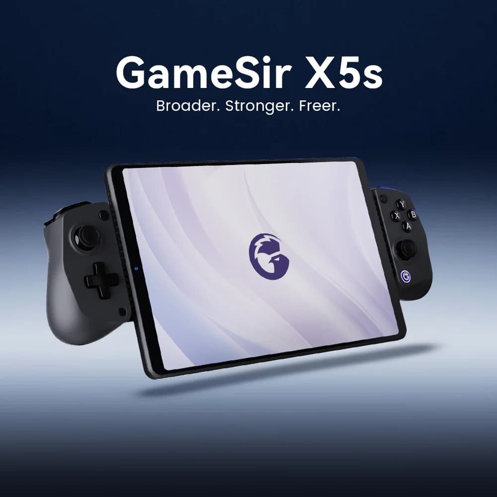 وحدة تحكم GameSir X5s اللاسلكية للألعاب مع اتصال Bluetooth 2.4GHZ وتصميم خفيف الوزن وتأثير Hall بدون انحراف وتخصيص التطبيق