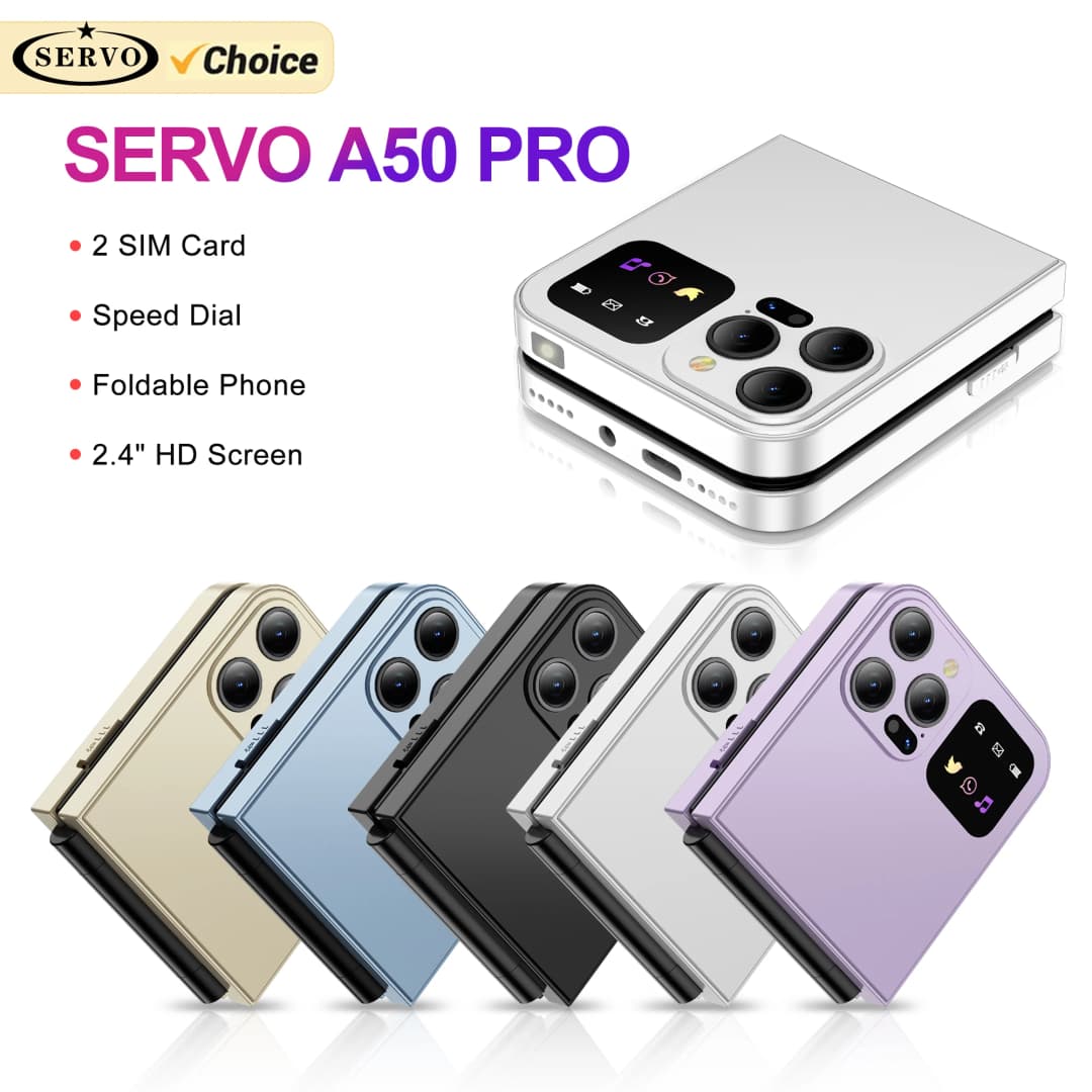 هاتف SERVO A50 Pro قابل للطي بشريحتين GSM كشاف كهربائي تسجيل مكالمات تلقائي شاشة 2.4 بوصة هواتف محمولة قابلة للطي Type-C