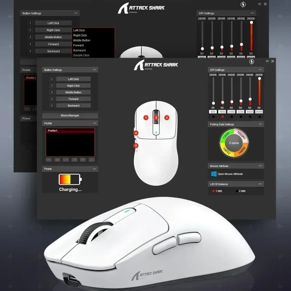 Attack Shark  X3Pro X3 Wireless Mouse Lightweight PAW3395 26000dpi Tri-Mode Connection Macro Gaming Mouse  for Win/Xbox/PS/Mac - 5