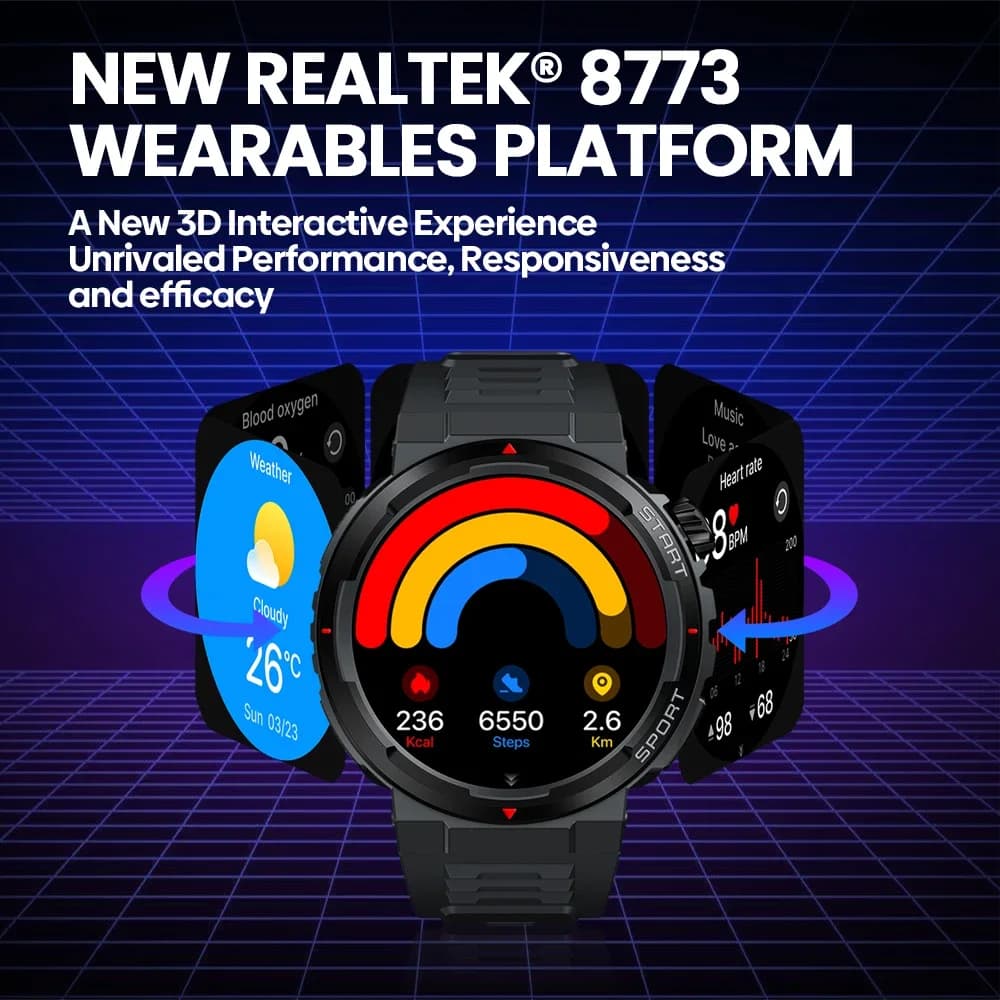 New Zeblaze Ares 3 Plus 1.43'' HD AMOLED Display Voice Calling Smartwatch New 3D Interactive Health&Fitness Tracking Smart Watch - 3