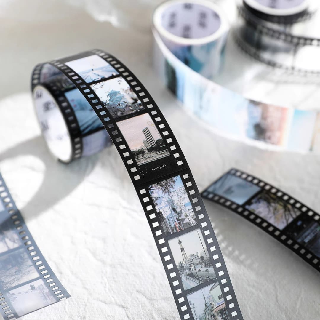 أشرطة لاصقة من البولي إيثيلين تيريفثالات بطول 2 متر وعرض 25 ملم بتصميم أفلام كلاسيكية لتزيين الدفاتر والمواد المكتبية وتجميع القصاصات يدويًا - 6