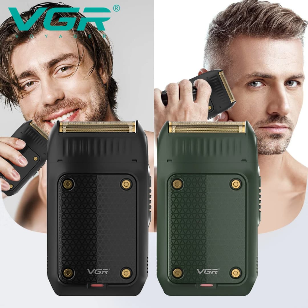 VGR 353 ماكينة حلاقة اللحية الاحترافية ماكينة تشذيب الشعر الكهربائية ماكينة حلاقة الوجه للرجال مع شحن USB آمنة