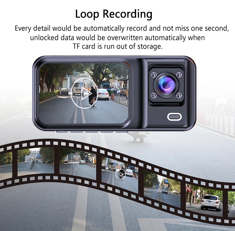 3 Channel Dash Cam for Cars Camera Black Box 3Ch/2Ch 1080P Video Recorder Rear View Camera for Vehicle Car DVR car accessories - 5