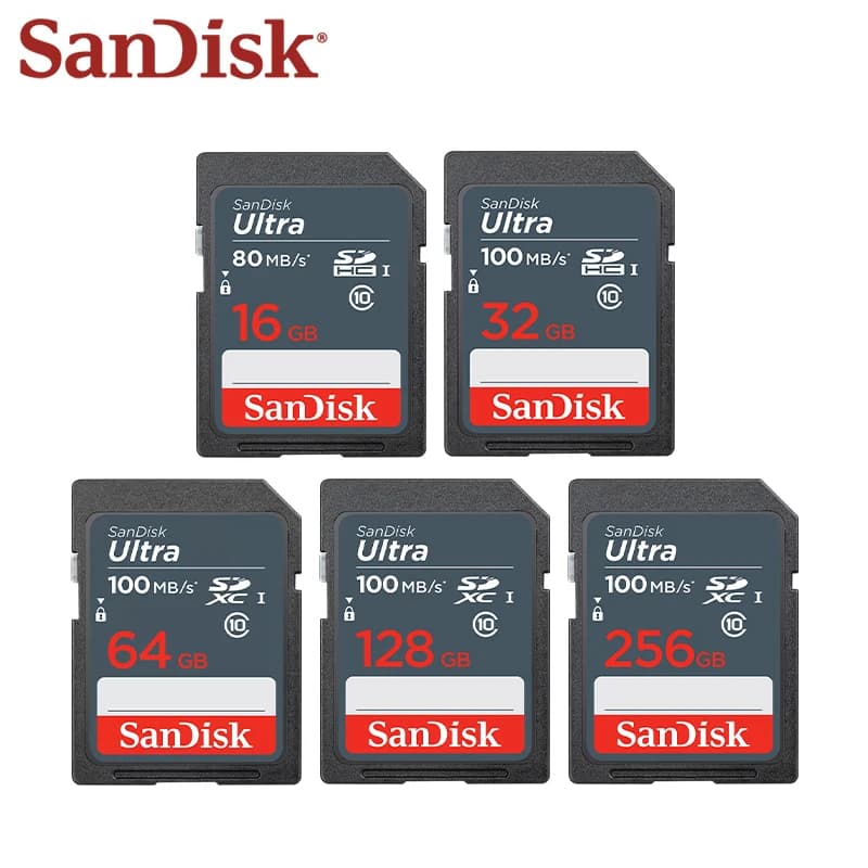 بطاقات SanDisk SDXC/SDHC، بطاقة SD 16GB 32GB 64GB 128GB 256GB، بطاقة ذاكرة للكاميرا الرقمية بسرعة تصل إلى 100Mb/s - 3