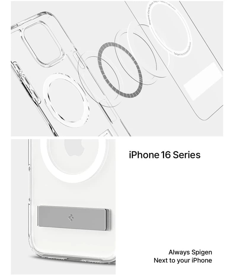 غطاء Spigen Ultra Hybrid S MagFit مصمم لـ iPhone 17 Pro Max 16 15 14 13 12 حامل مقاوم للاصفرار متوافق مع MagSafe - 3