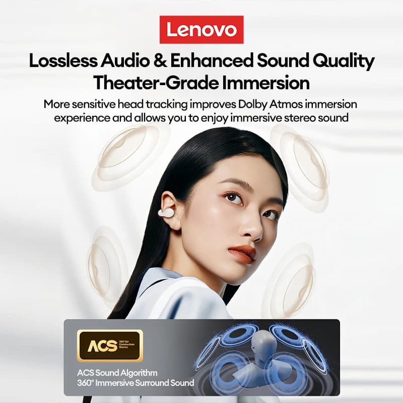 New Lenovo LP25 OWS Wireless Bluetooth Ear Clip Headphones Long Battery Life Gaming Headset HIFI Surround Sound Earbuds With Mic - 4