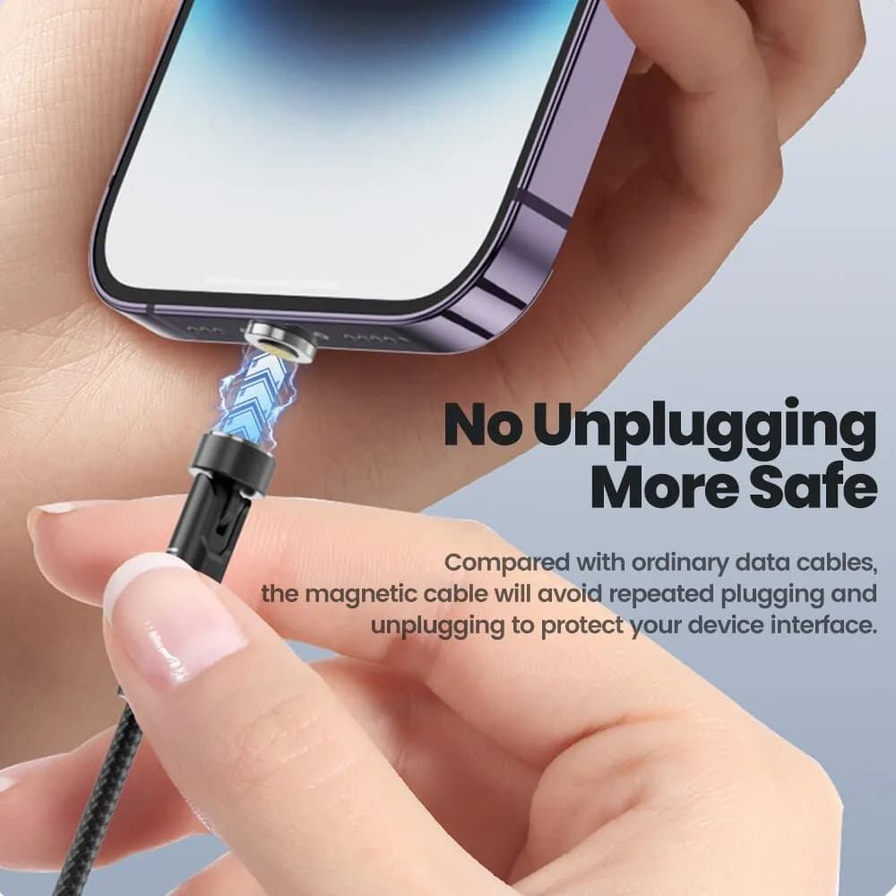 Toocki 540 تدوير المغناطيسي USB نوع C كابل آيفون 12 X Xiaomi شاحن سريع مايكرو USB نوع-C كابل شحن المغناطيس سلك البيانات - 4