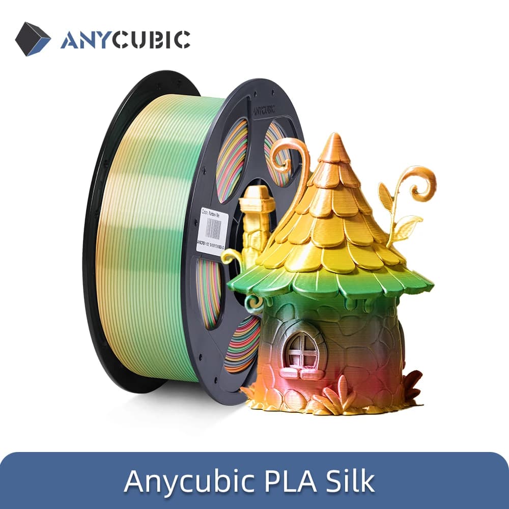 خيط طباعة ثلاثية الأبعاد ANYCUBIC PLA قوس قزح حرير 1.75 مم خيط طابعة ثلاثية الأبعاد ألعاب عيد الميلاد مواد طباعة ثلاثية الأبعاد لطابعة FDM ثلاثية الأبعاد