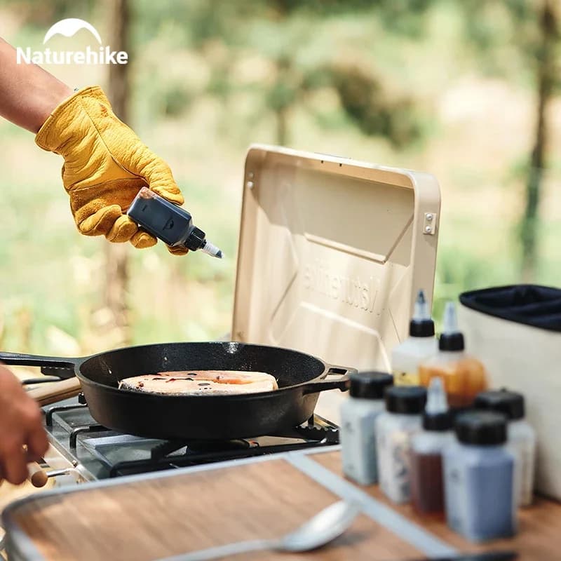 Naturehike Camping Kitchen Seasoning Jar Portable Spice Container Cookware Set Supplies Liquid Powder Bbq Picnic Seasoning Can - 2