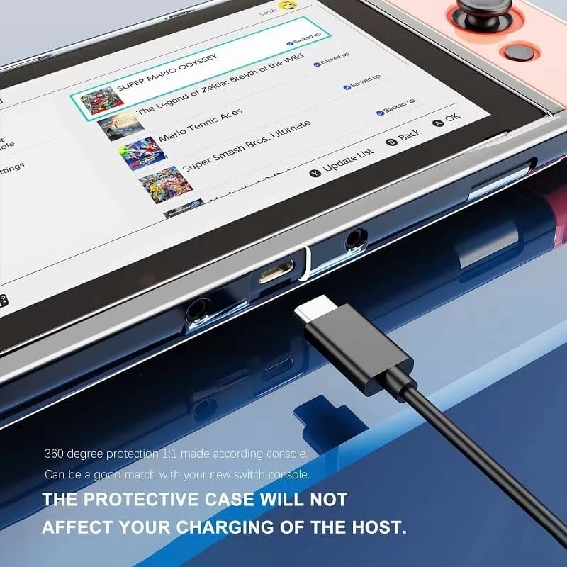 حافظة حماية 3 في 1 لجهاز Nintendo Switch غطاء TPU شفاف قابل للفصل حامي قابل للتوصيل بملحقات Switch - 5