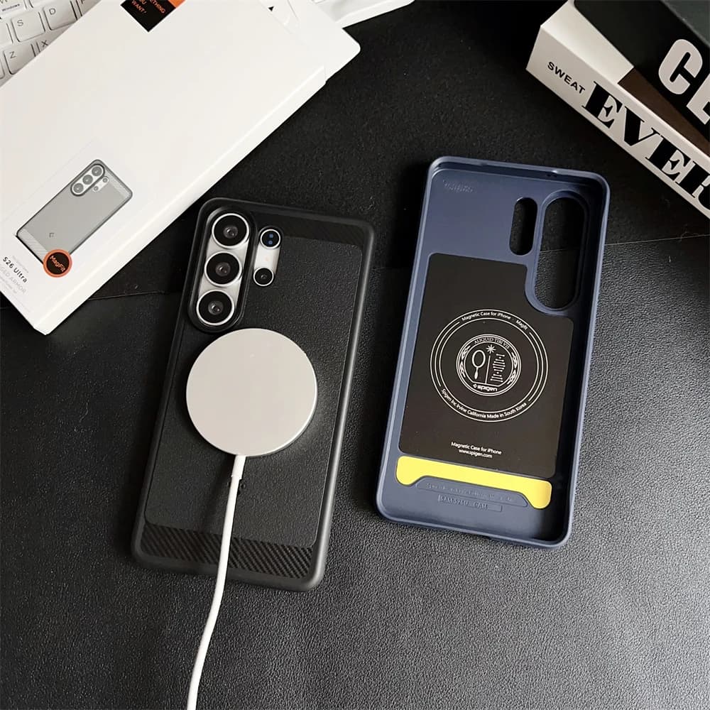 Spigen Rugged Armor MagFit for MagSafe for Samsung Galaxy S26 Ultra S26 Plus Magnetic Case Wireless Charge Shockproof Cover - 3