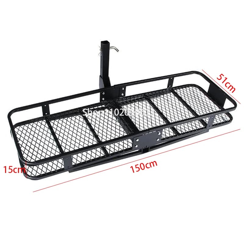 59X20inch Car Rear Luggage Box Trailer Basket Car Luggage Rack Car Pull Cargo Travel Rack 500 lbs Capacity 2-in Adapter Shank - 2