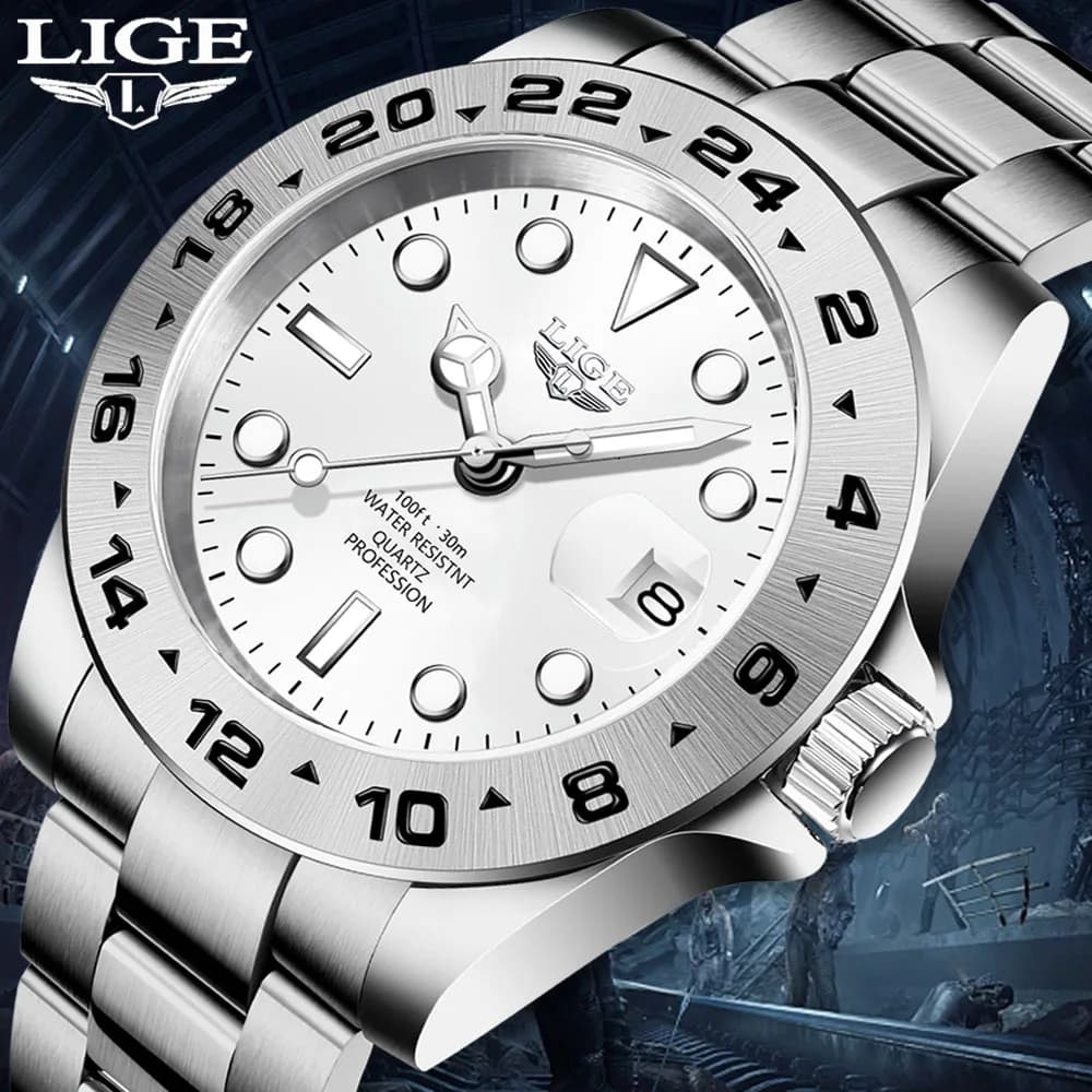 LIGE Hot Sell Men Watch Sport Mens Watches Top Brand Luxury  Military Waterproof Full Steel Quartz Clock Men Relogio Masculino - 6