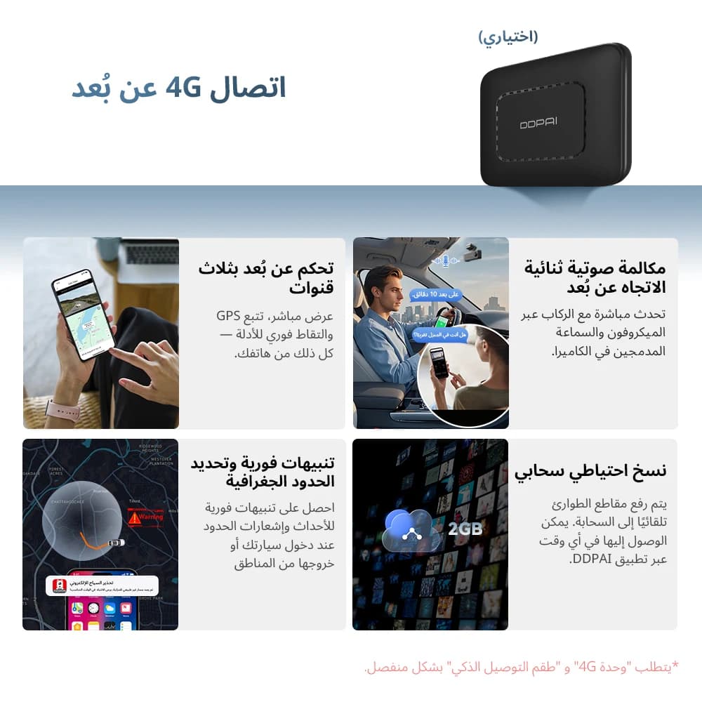 كاميرا لوحة القيادة DDPAI Z50 بدقة 4K UHD، أمامية وخلفية، مع واي فاي، GPS، ADAS، وكاميرا مزدوجة تدعم الكاميرا الخلفية - 5