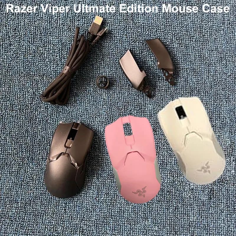 ماوس ألعاب Razer Viper Ultimate للكمبيوتر المحمول خفيف الوزن بإضاءة RGB لاسلكي بأزرار يمنى ويسرى وغلاف علوي وسفلي وعجلة تمرير