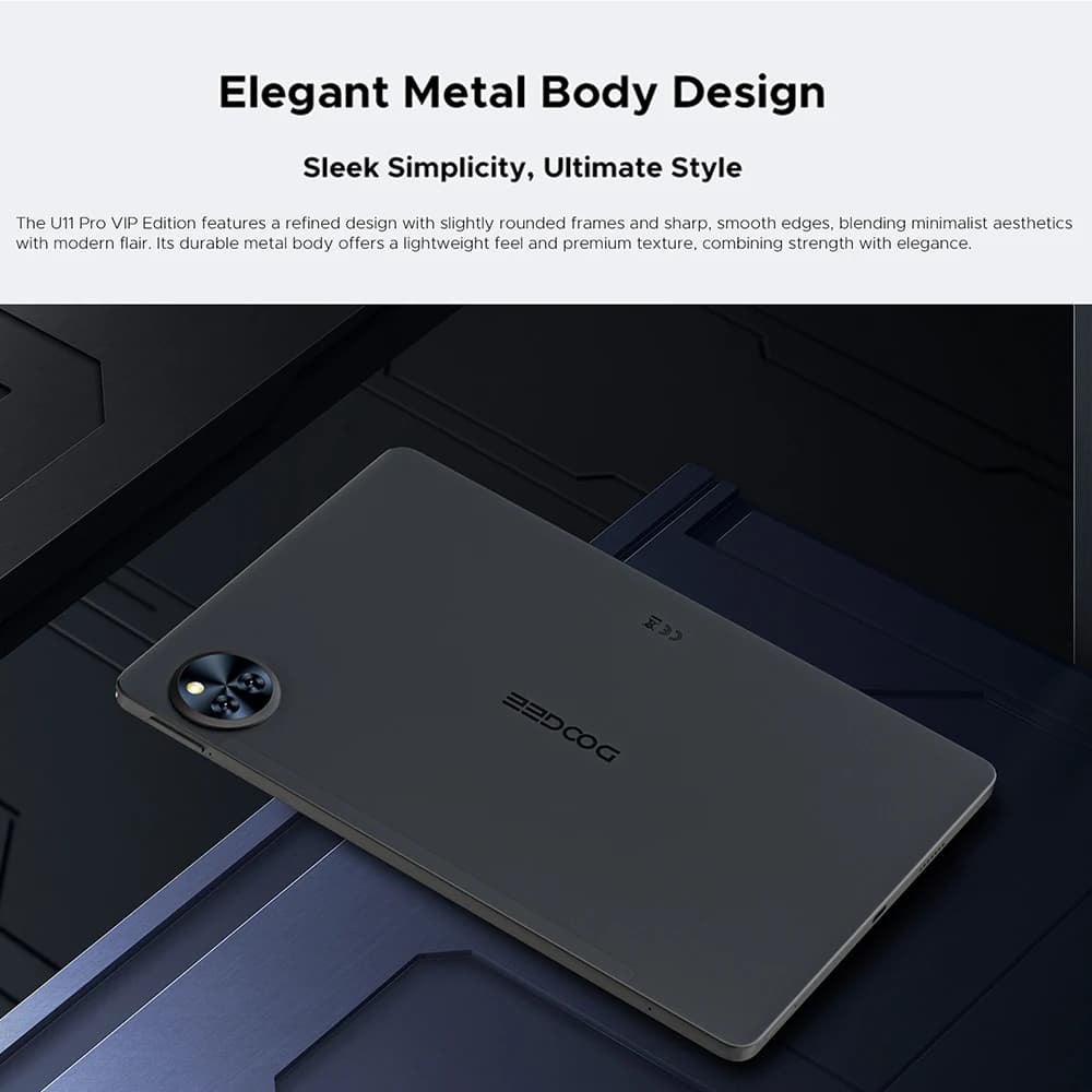 جهاز لوحي DOOGEE U11 Pro بنظام أندرويد 15، سعة 30 جيجابايت (6+24)، 256 جيجابايت، شاشة 11 بوصة بدقة HD ومعدل تحديث 90 هرتز، بطارية 8580 مللي أمبير، معالج Unisoc T7200 ثماني النواة، Widevine L1 - 3