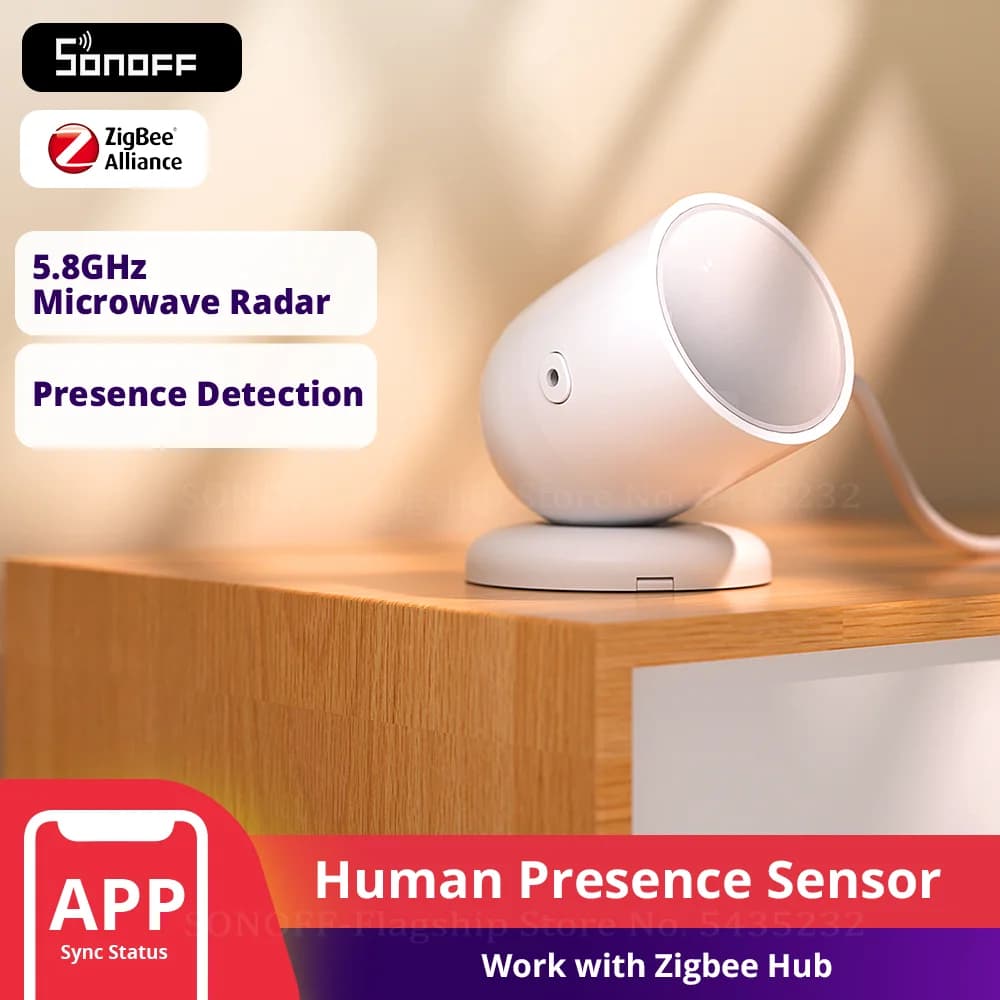 SONOFF SNZB-06P مستشعر وجود بشري Zigbee كاشف رادار مستشعر حركة أتمتة المنزل الذكي لـ Alexa Alice ZHA Zigbee2MQTT