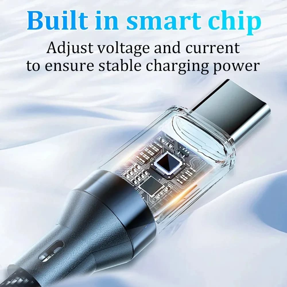 كابل شحن سريع 120 واط من USB إلى Type C مع شاشة LED، كابل بيانات Type-C إلى Type-C لهواتف هواوي وأوبو وفيفو - 2