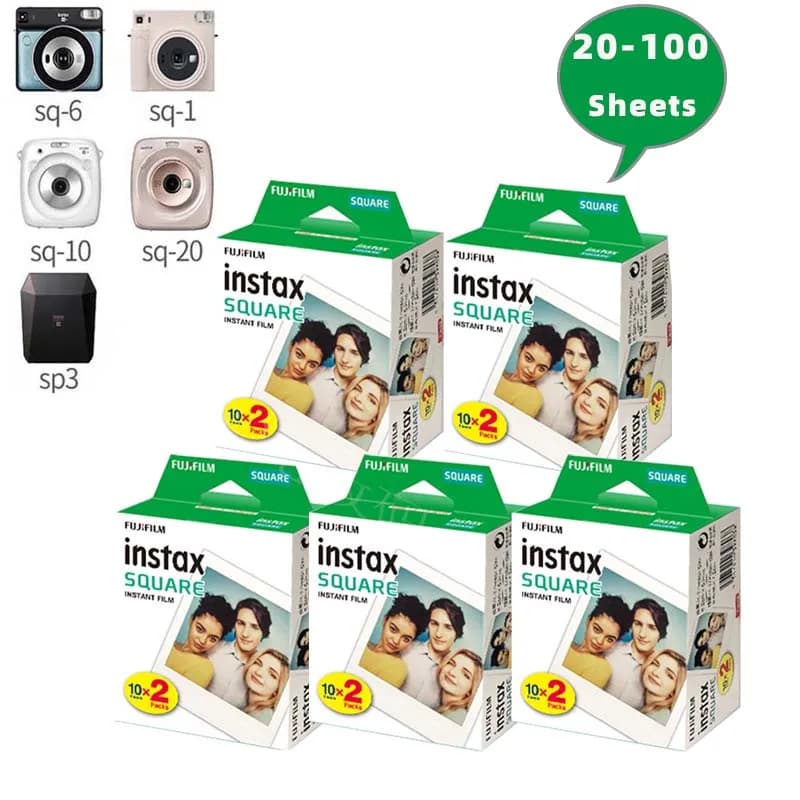 ورق صور مربع فوجيفيلم Instax Square، متوافق مع Fujifilm Instax SQUARE SQ1/SQ40/SQ6/SQ10، 10-50 ورقة