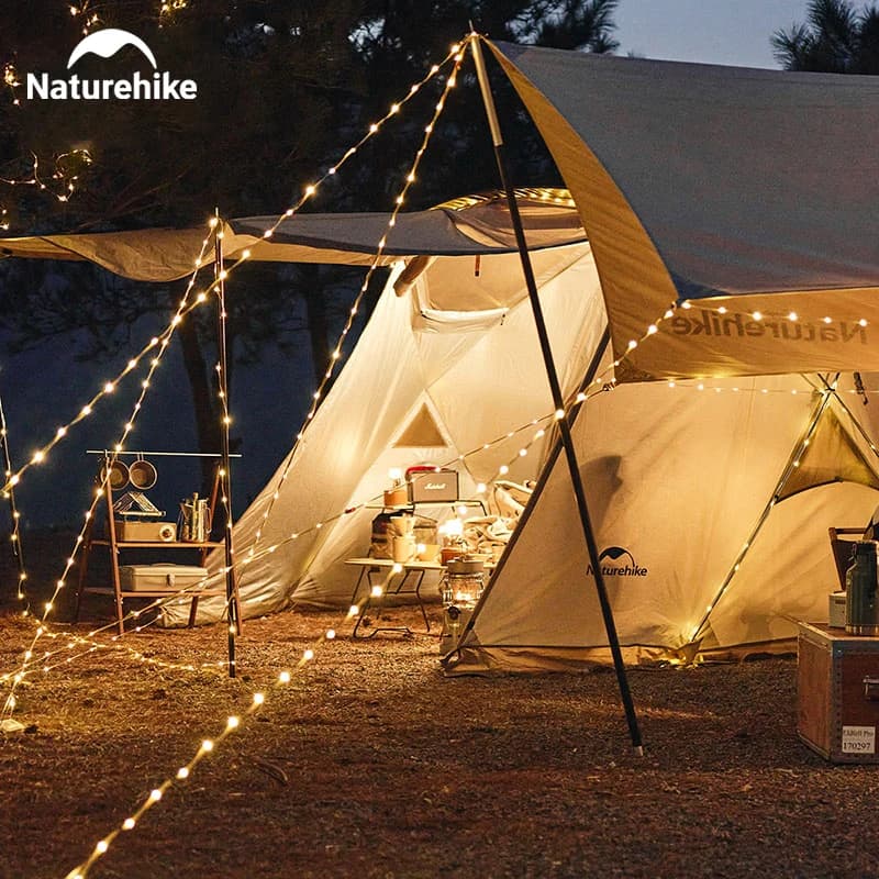 Naturehike 10 متر سلسلة التخييم ضوء IP44 للماء 8 أوضاع الغلاف الجوي حزب الإضاءة تحذير سلسلة مصباح خيمة في الهواء الطلق الفوانيس