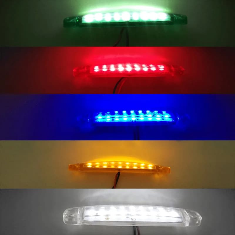 2Pcs Truck Trailer Side Marker Indicators Light Car Signal Brake Rear Warning Tail Clearance Light 9-LED 12V 24V Warning Lamp - 5
