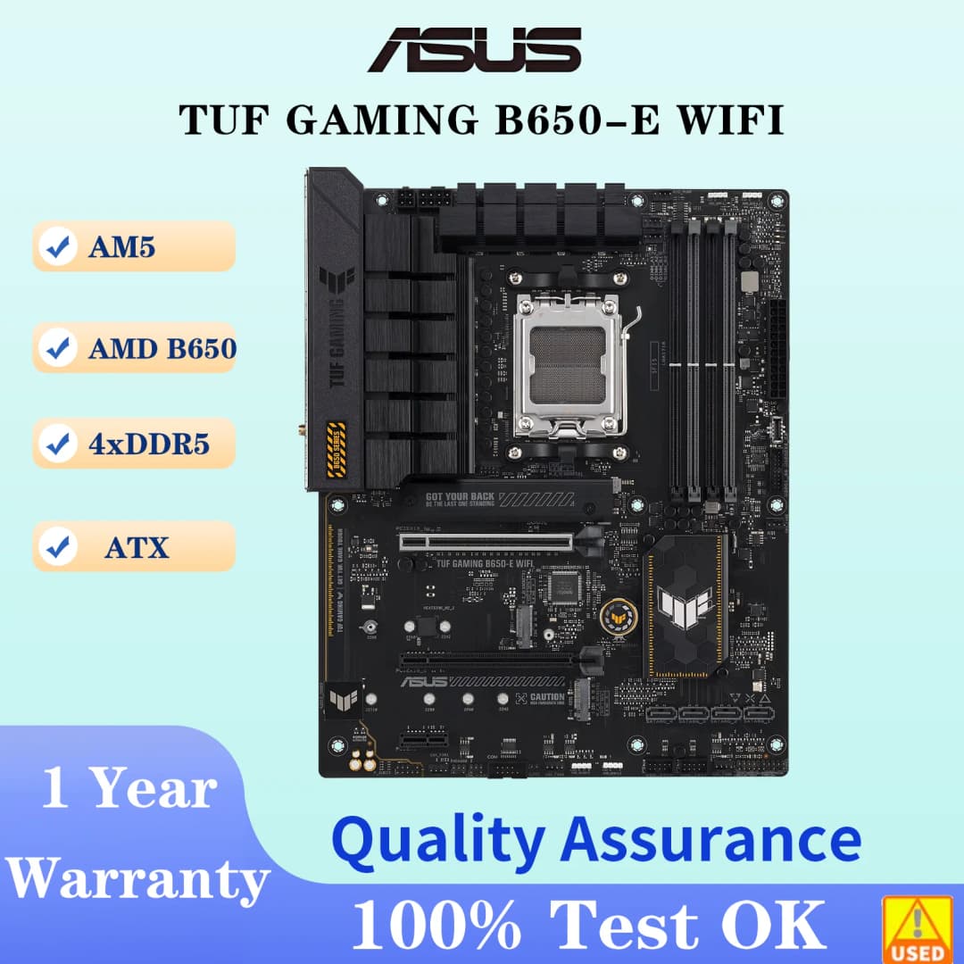 لوحة أم ASUS TUF GAMING B650-E WIFI بمقبس AM5 ومعالج CPU وذاكرة DDR5 بسرعة 8000+(OC) ميجاهرتز وشريحة B650 ولوحة رئيسية ATX
