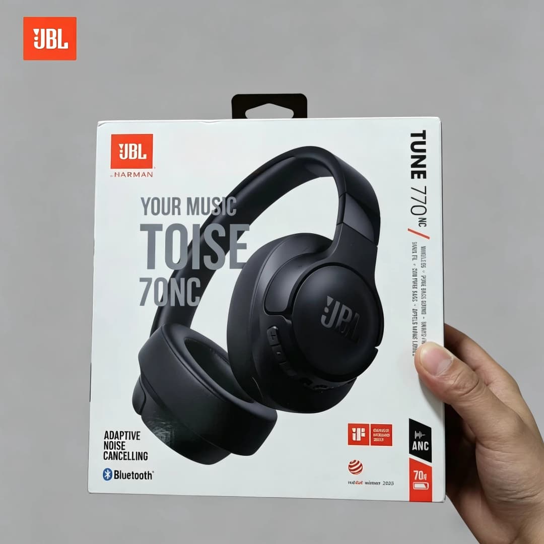 سماعات بلوتوث لاسلكية JBL Tune 770NC، عزل الضوضاء، صوت باس، سماعات رأس رياضية مع ميكروفون T770NC - 6