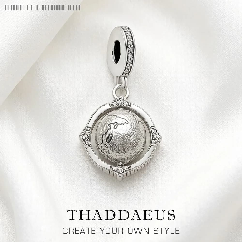 Charm Pendant Vintage Globe,Fashion Jewelry For Women Men Winter World of Rebels 925 Sterling Silver New Gift