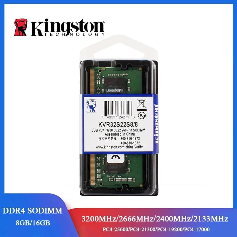 ذاكرة رام كينجستون DDR4 كمبيوتر محمول 4 جيجا 8 جيجا 16 جيجا 3200 ميجا هرتز 2666 ميجا هرتز 2400 ميجا هرتز 2133 ميجا هرتز ذاكرة كمبيوتر محمول PC4-21300 25600 SODIMM ذاكرة دفتر ملاحظات