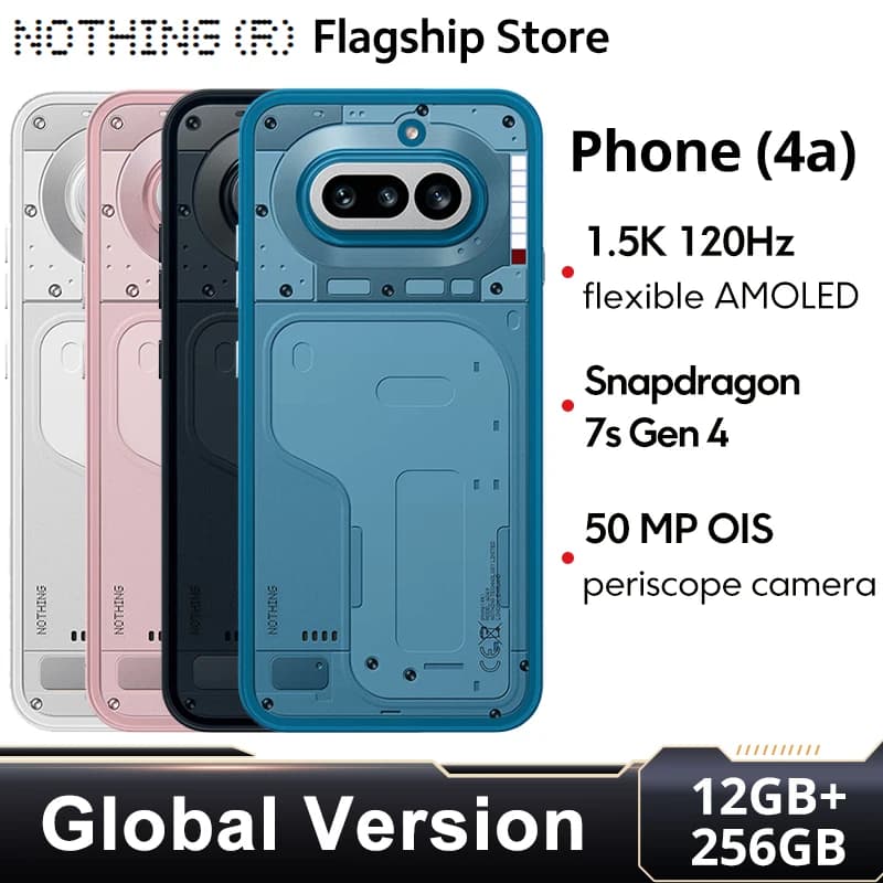Nothing Phone (4a)Snapdragon 7s Gen 4 6.78-inch flexible AMOLED 5080mAh battery 50 MP IP64 NFC Global version