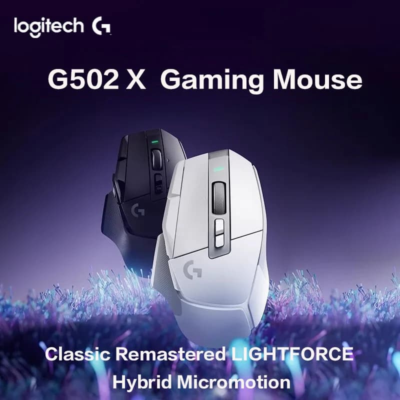 فأرة الألعاب اللاسلكية Logitech G502X بتصميم هجين بصرية-ميكانيكي، خفيفة الوزن، بمحرك HERO للألعاب الإلكترونية